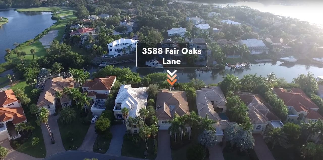 Aerial Video - Beautifully Updated Home In Queens Harbour At 3588 Fair Oaks Lane, Longboat Key