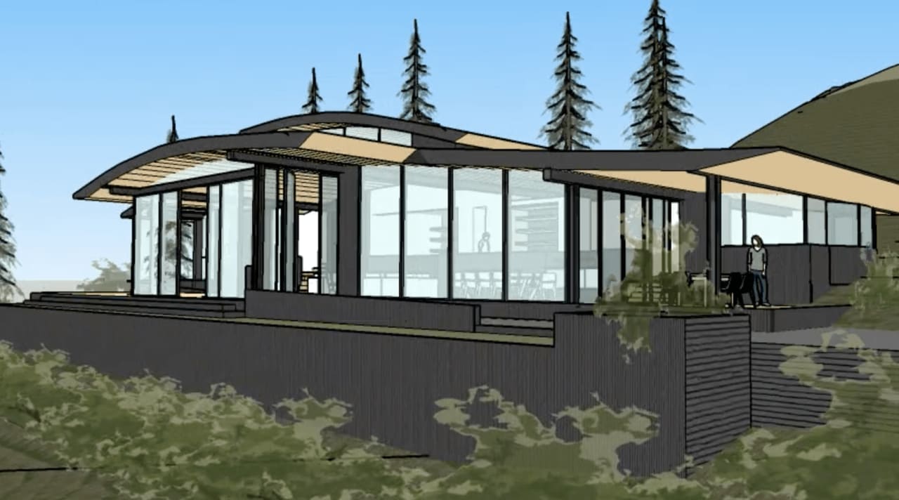 Archedd roof modern home design in Neahkahnie Beach Oregon