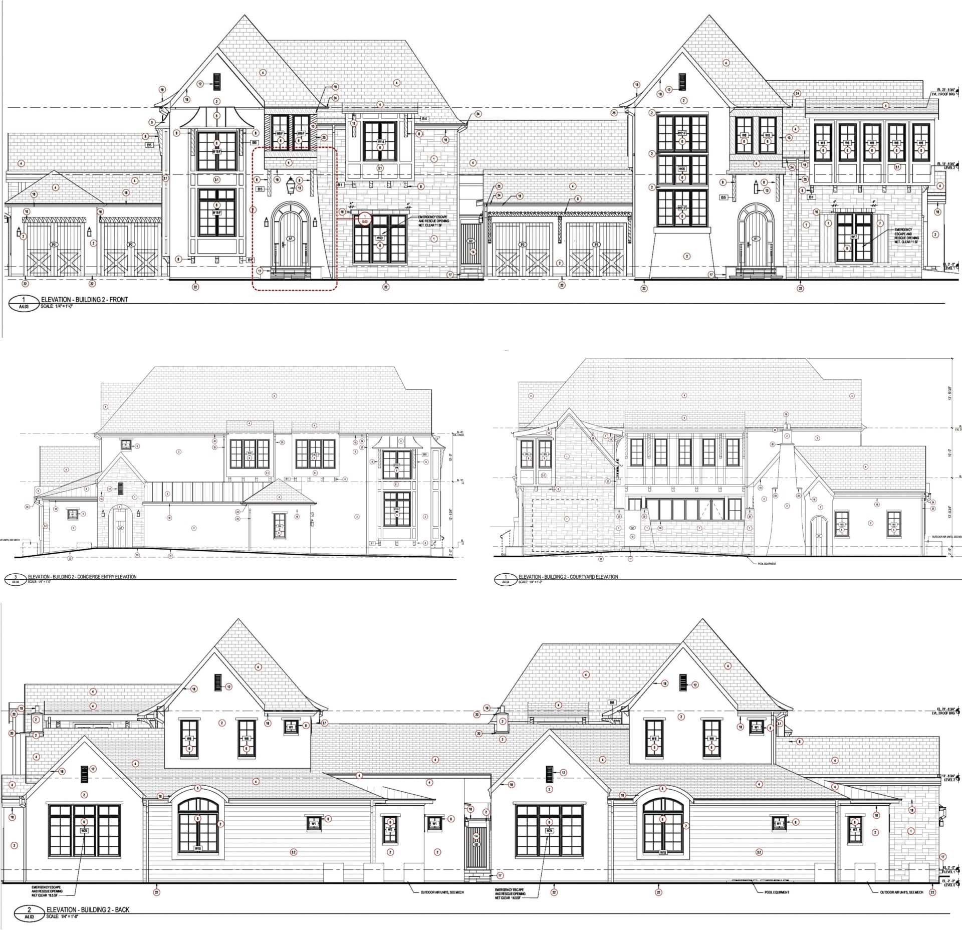 Four Seasons Orlando at Golden Oak new villas renderings black and white drawings elevations