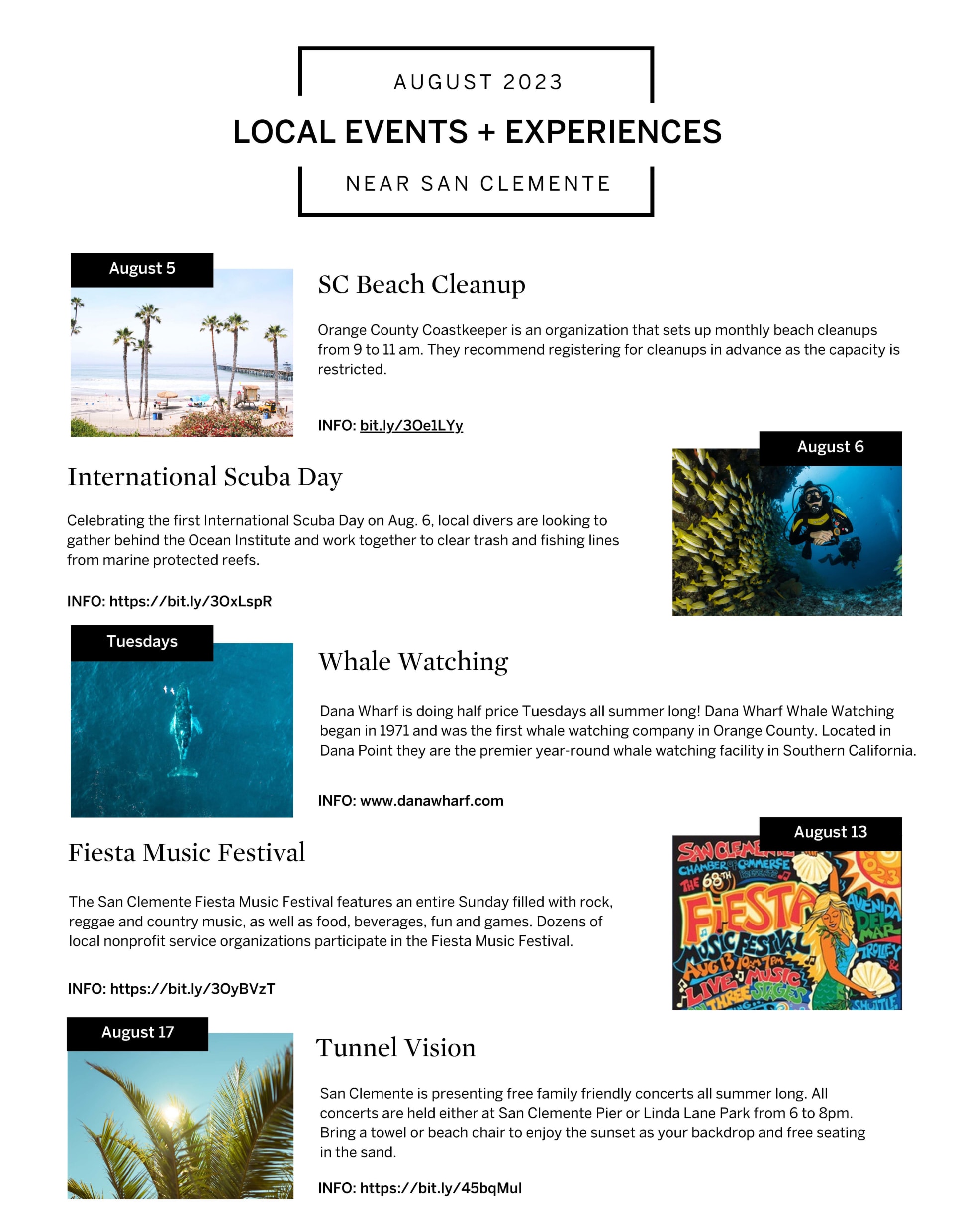 Calendar of Events San Clemente Inhabit Real Estate