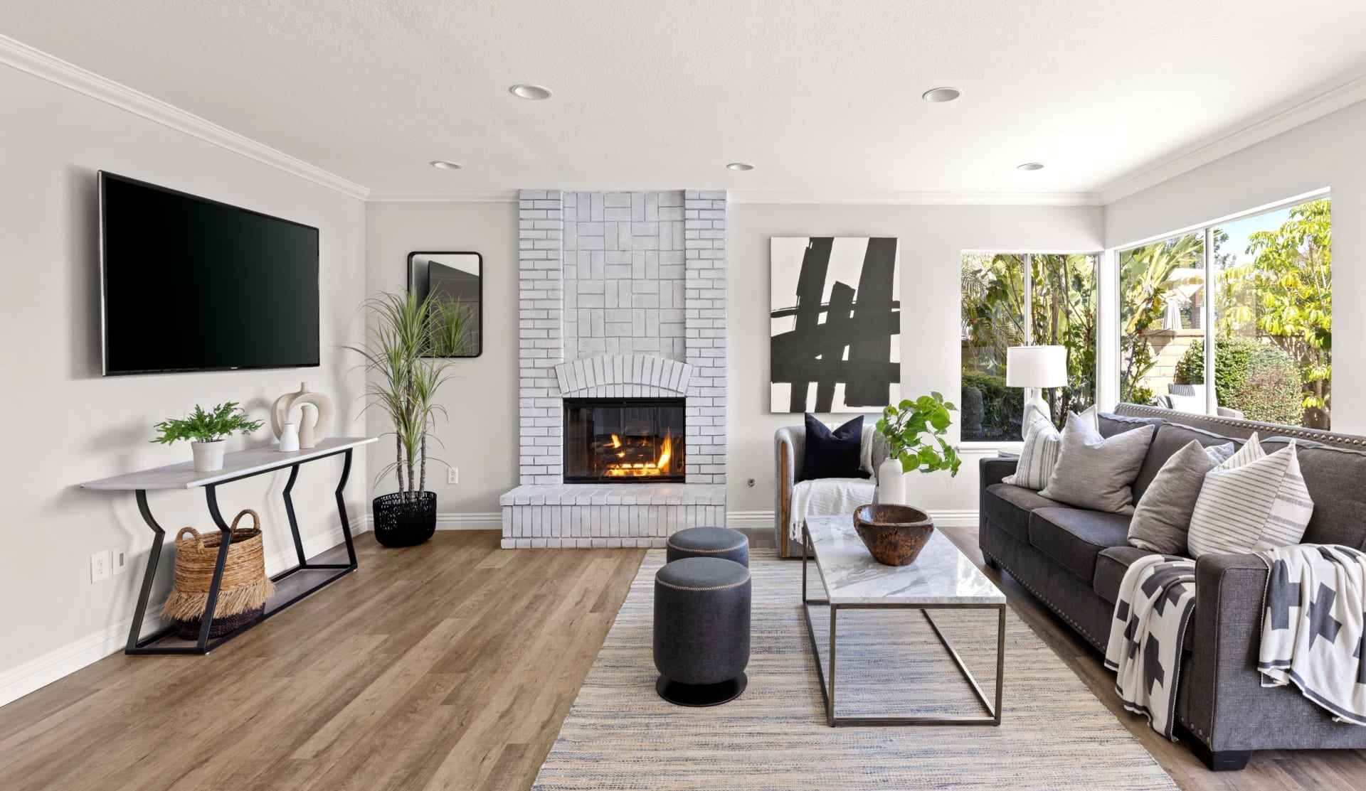 Living room after staging