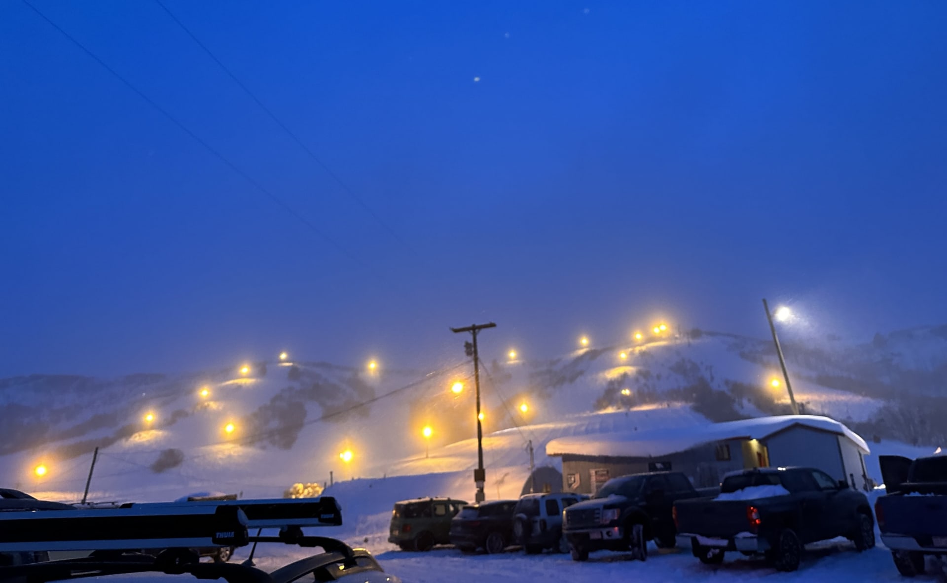 Night skiing at Hesperus Ski Area, Durango, CO