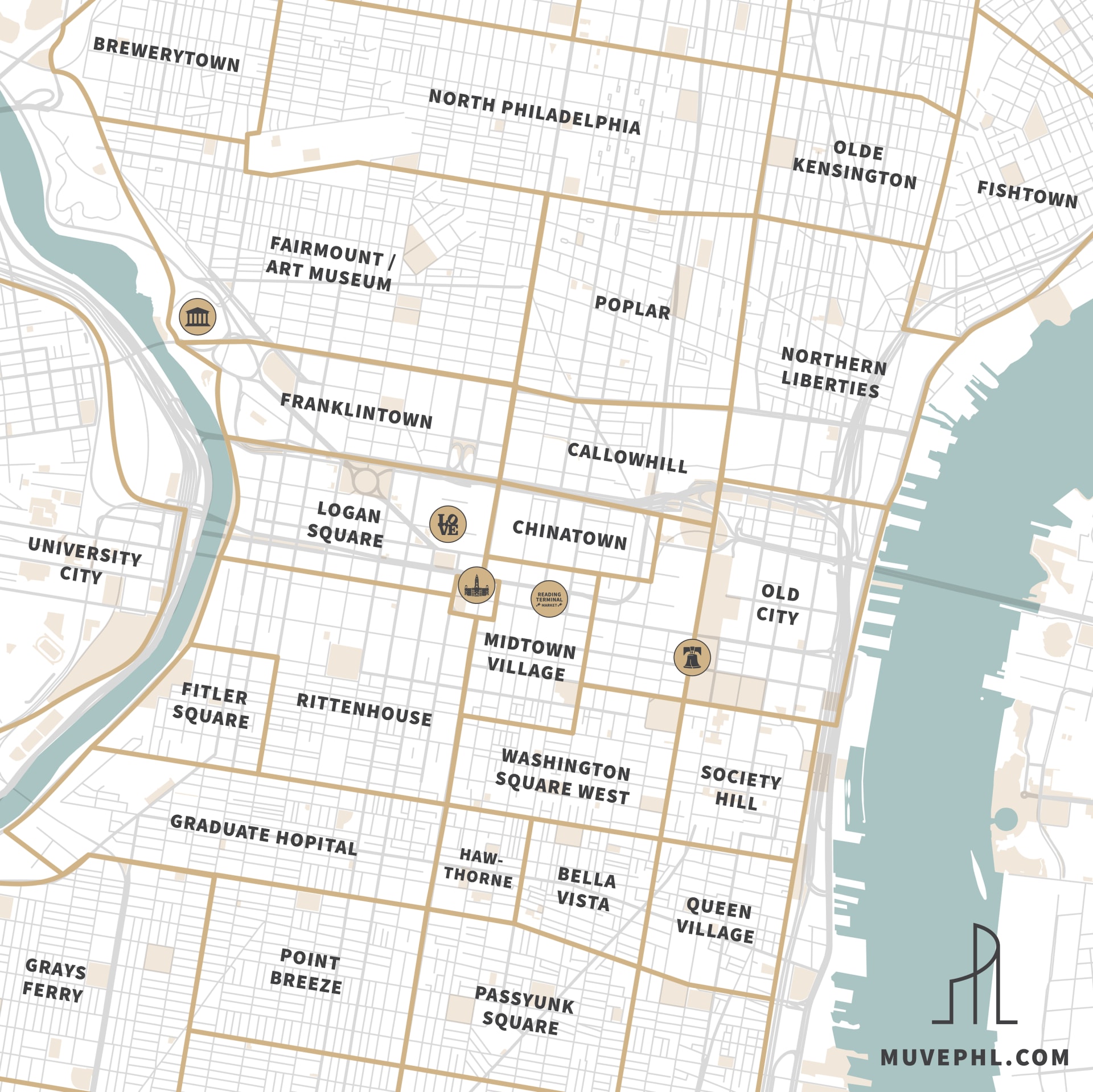 Philadelphia neighborhood map