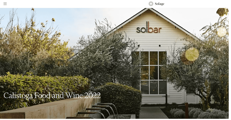 Calistoga Food & Wine 2022 Napa Valley The Goodrich Group