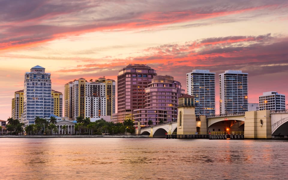 Panoramic view of West Palm Beach, North Palm Beach and Lake Worth].