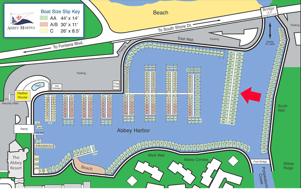 “AA” Abbey Dockominium Boat Slip on Geneva Lake Lake Geneva Real