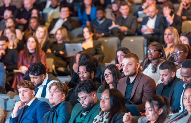 A packed awards audience