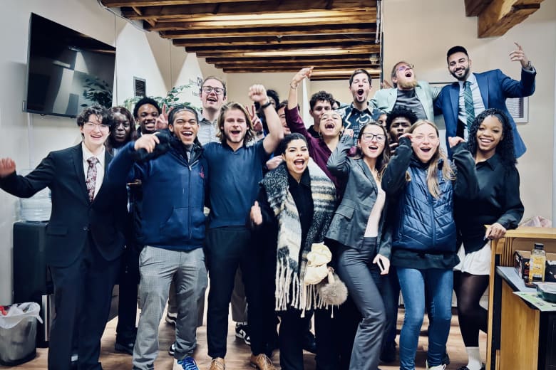 The Cube team celebrating together