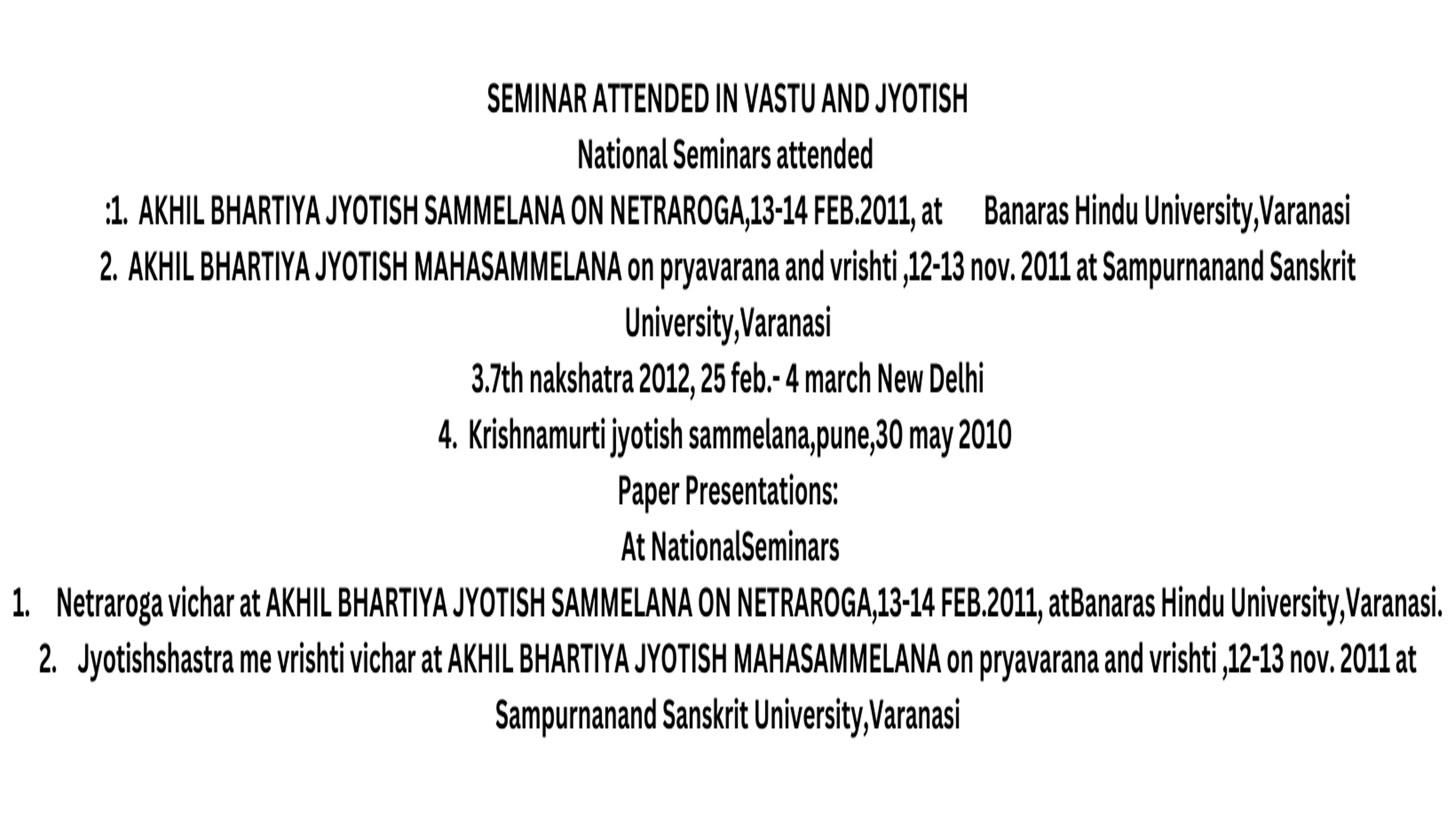 jyotish seminar