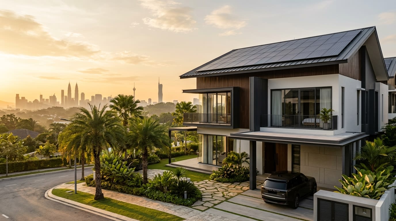 Landed home with rooftop solar in Malaysia