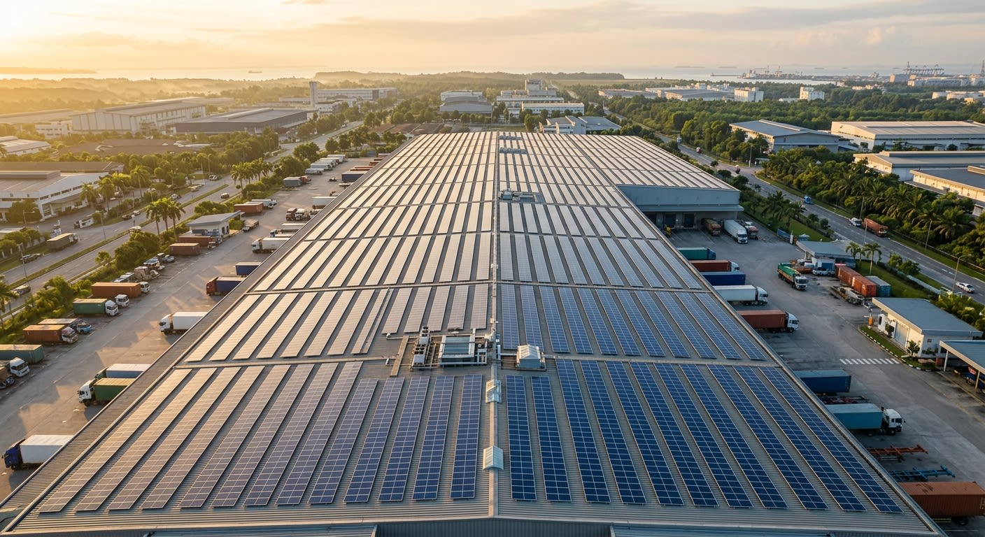 Industrial facility with a large solar array