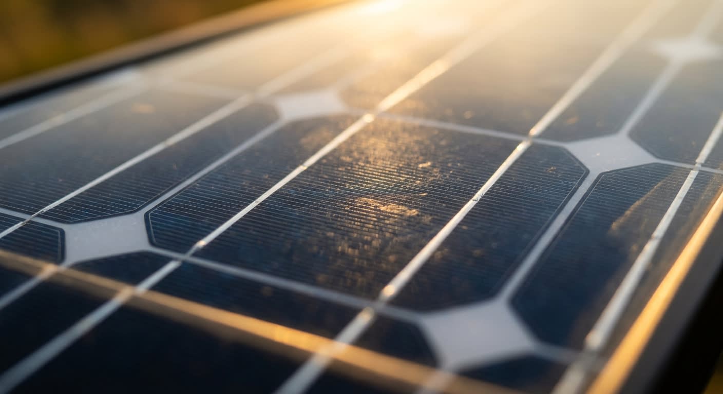Close-up of a tier-1 solar panel