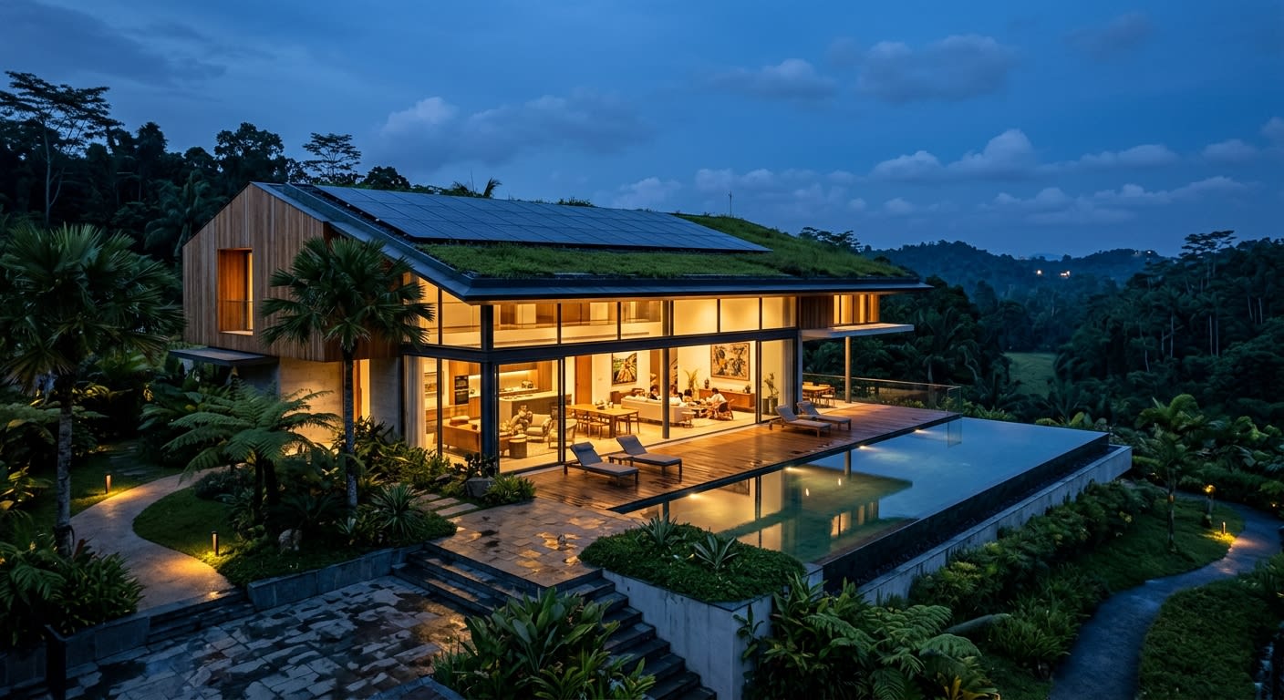 Home powered in the evening