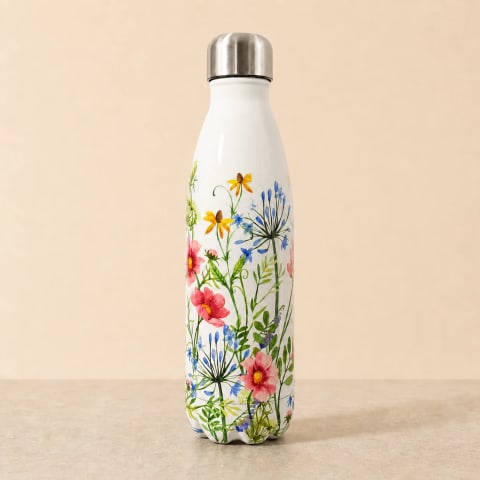 White Floral Insulated Bottle – 500 ml
