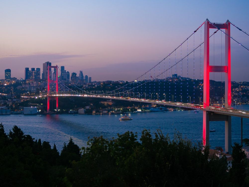 Bosphorus bridge at dusk