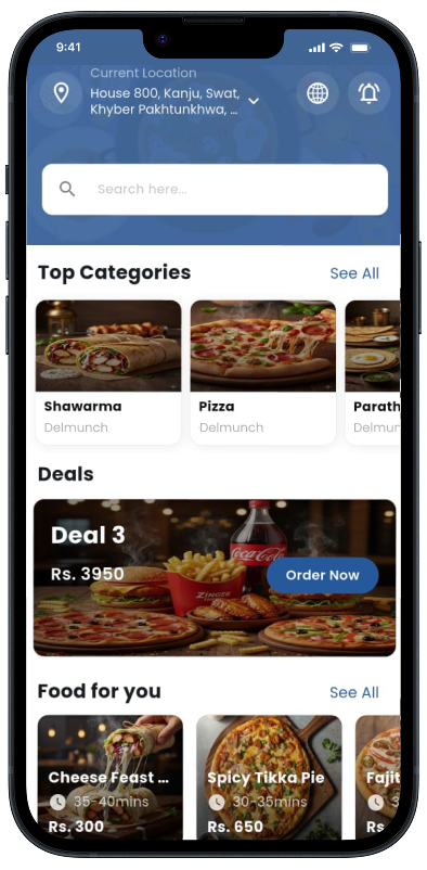 DelMunch Home Screen