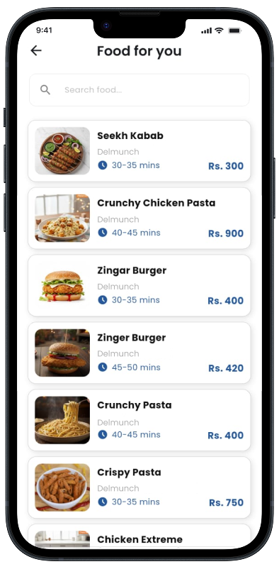 DelMunch Food For You Screen