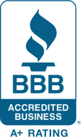 BBB Accredited Business logo with A+ rating.