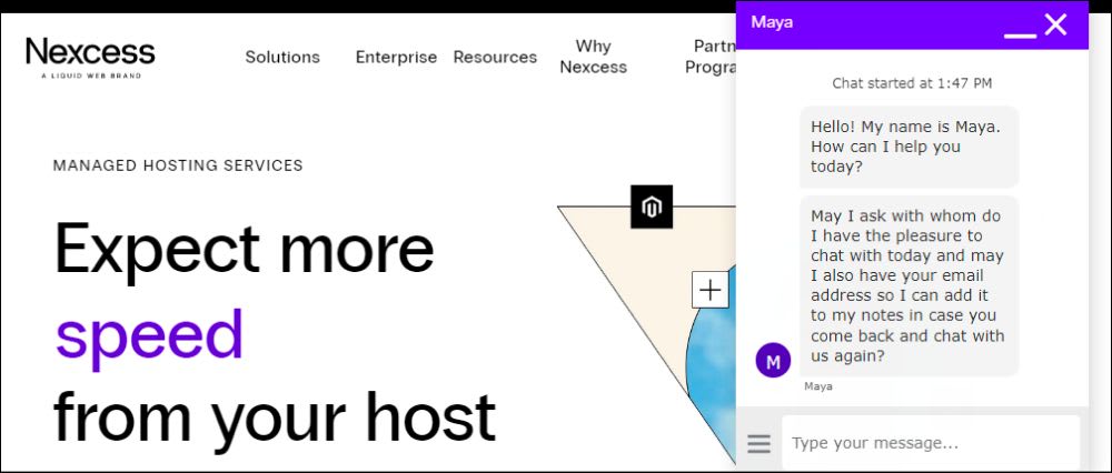 Nexcess live chat.