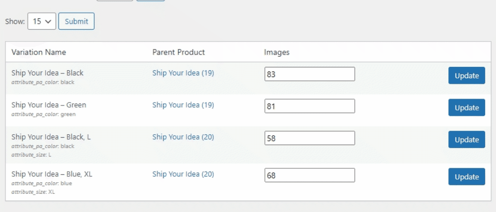 image ID list