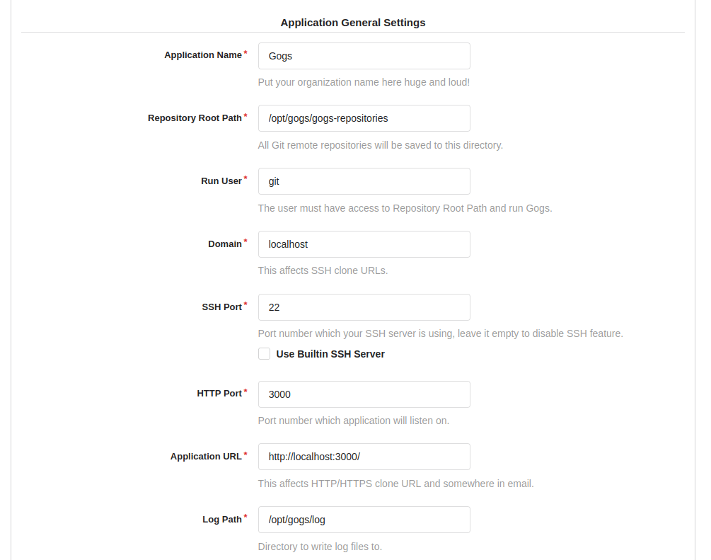 In the Application General Settings section, enter domain and Application URL instead of localhost. You can use either the domain name or server IP address here.