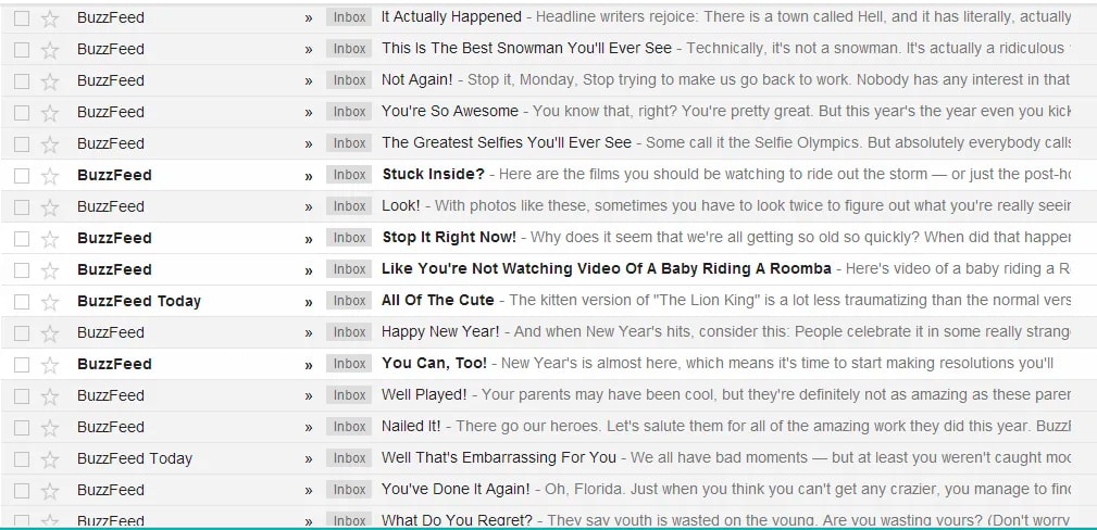 Buzzfeed email subject lines