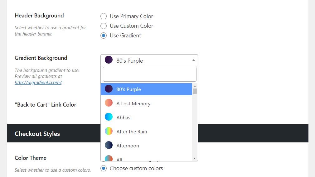 flux header style gradient classic