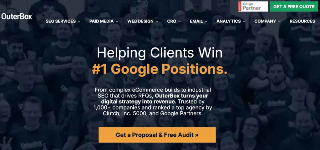 OuterBox home page snapshot
