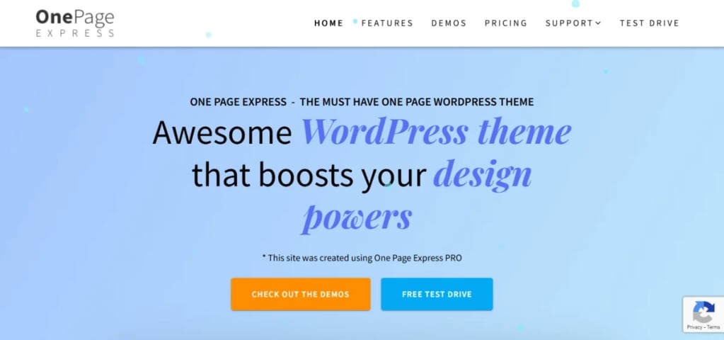 One Page Express’s homepage.