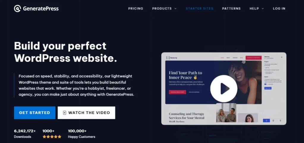 GeneratePress’s homepage.