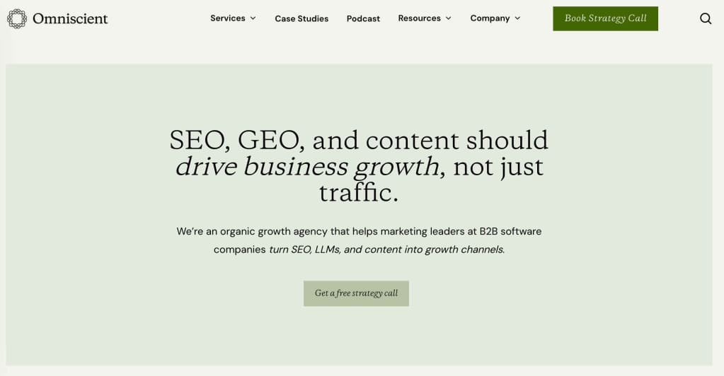 Omniscient Digital home page snapshot