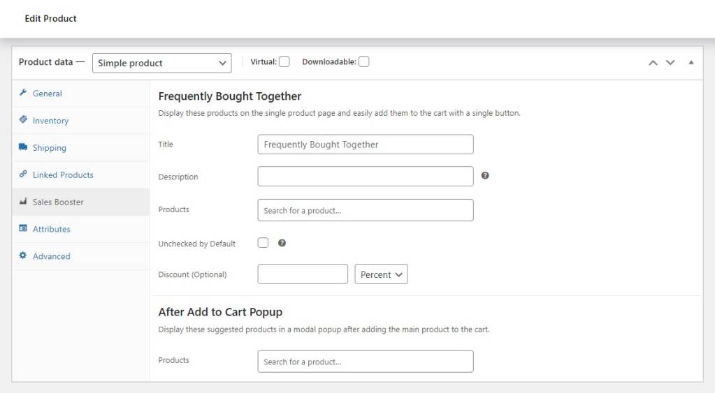 frequently bought together settings