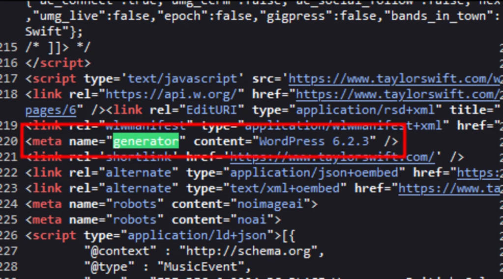 How to check that a site is actually using WordPress.