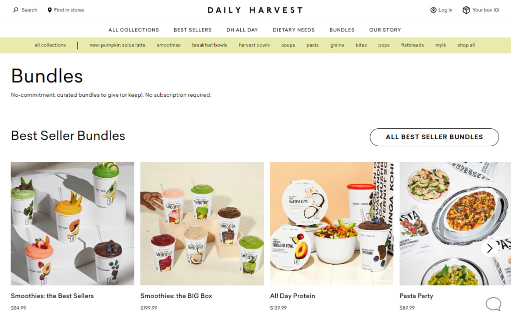 daily harvest product bundling