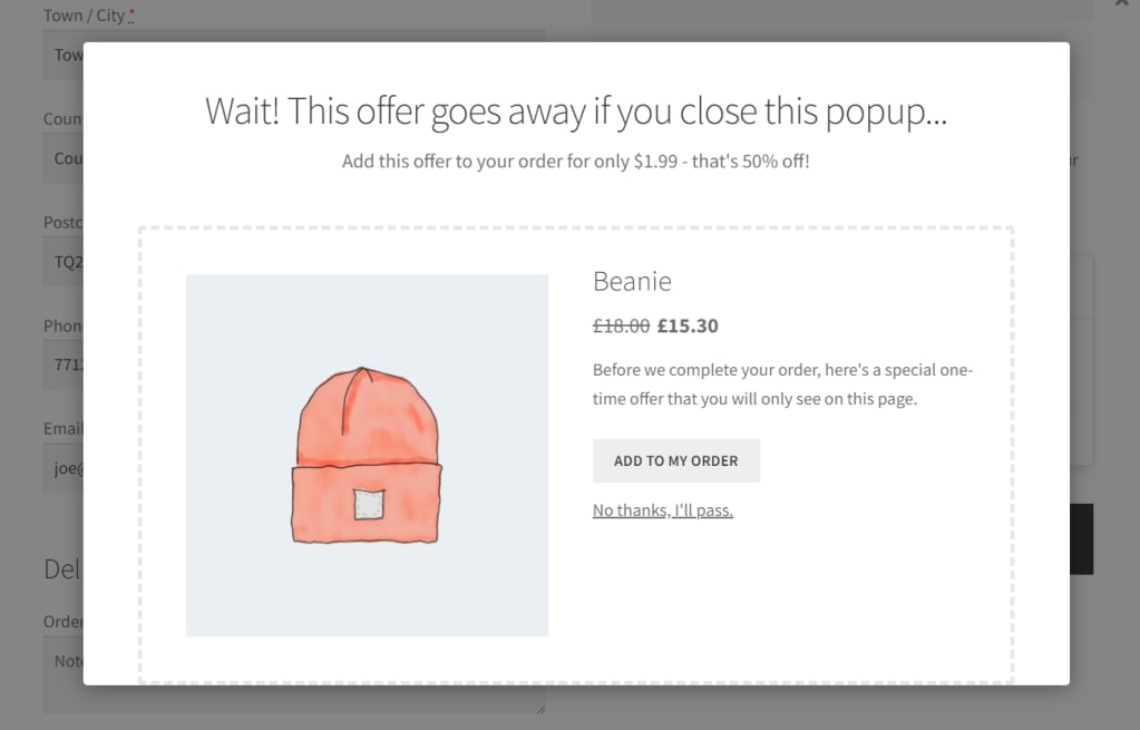 after checkout order bump