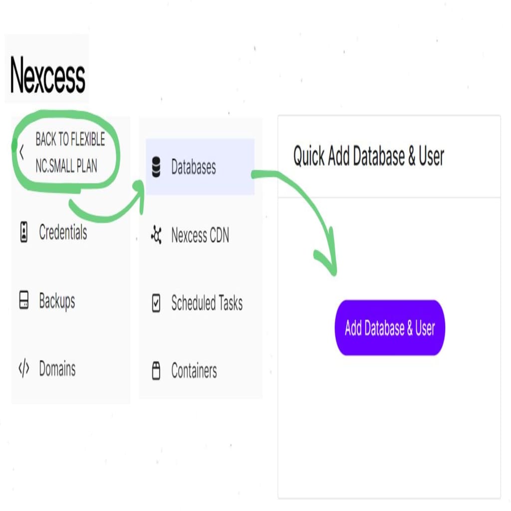e, you'll find an option labeled Quick Add Database & User.