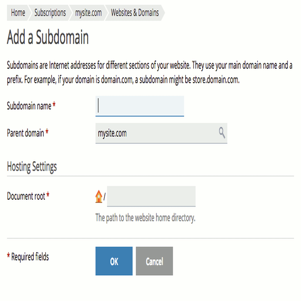 choosing a subdomain