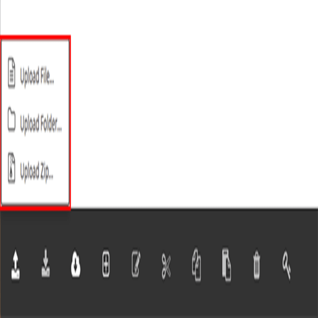 upload options highlighted