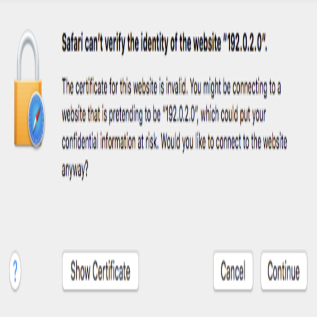 safari security warning