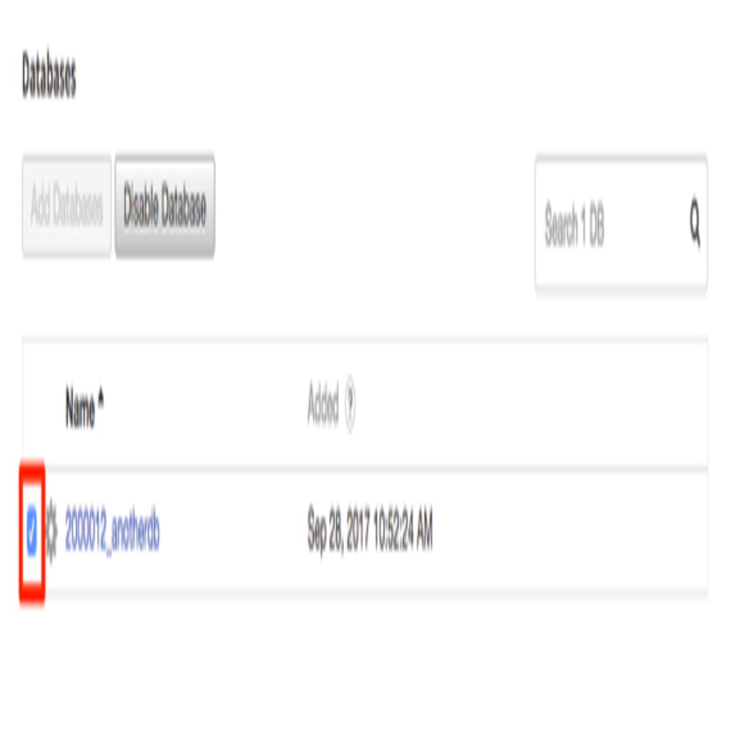 database checked