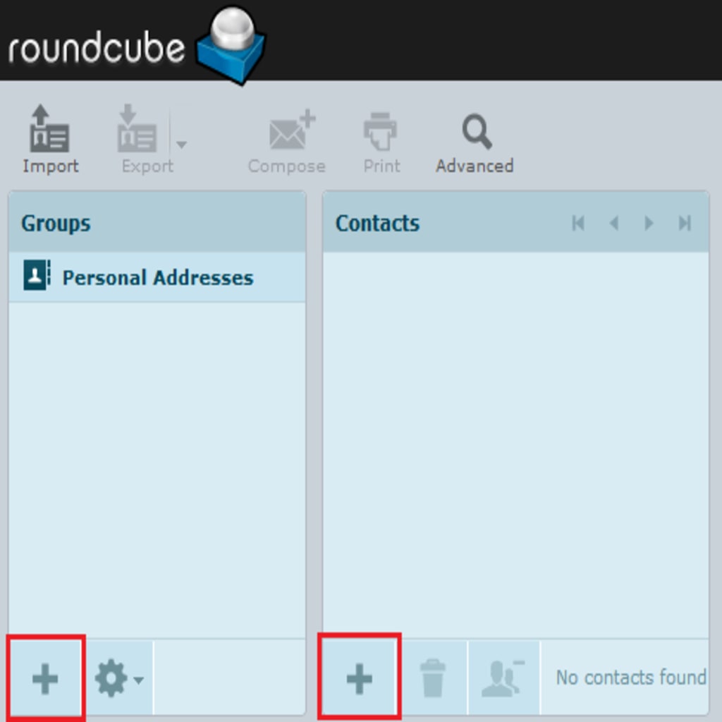 add contacts buttons highlighted