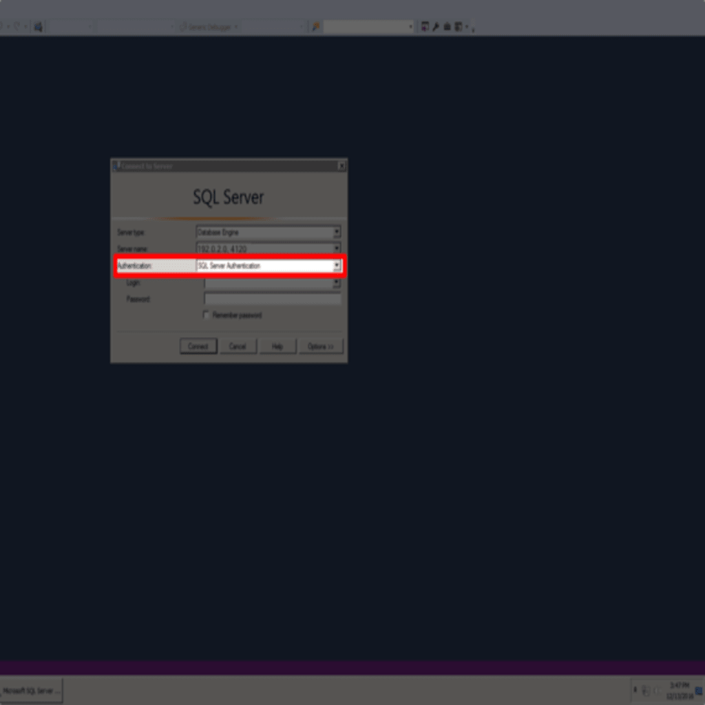 ssql server authentication
