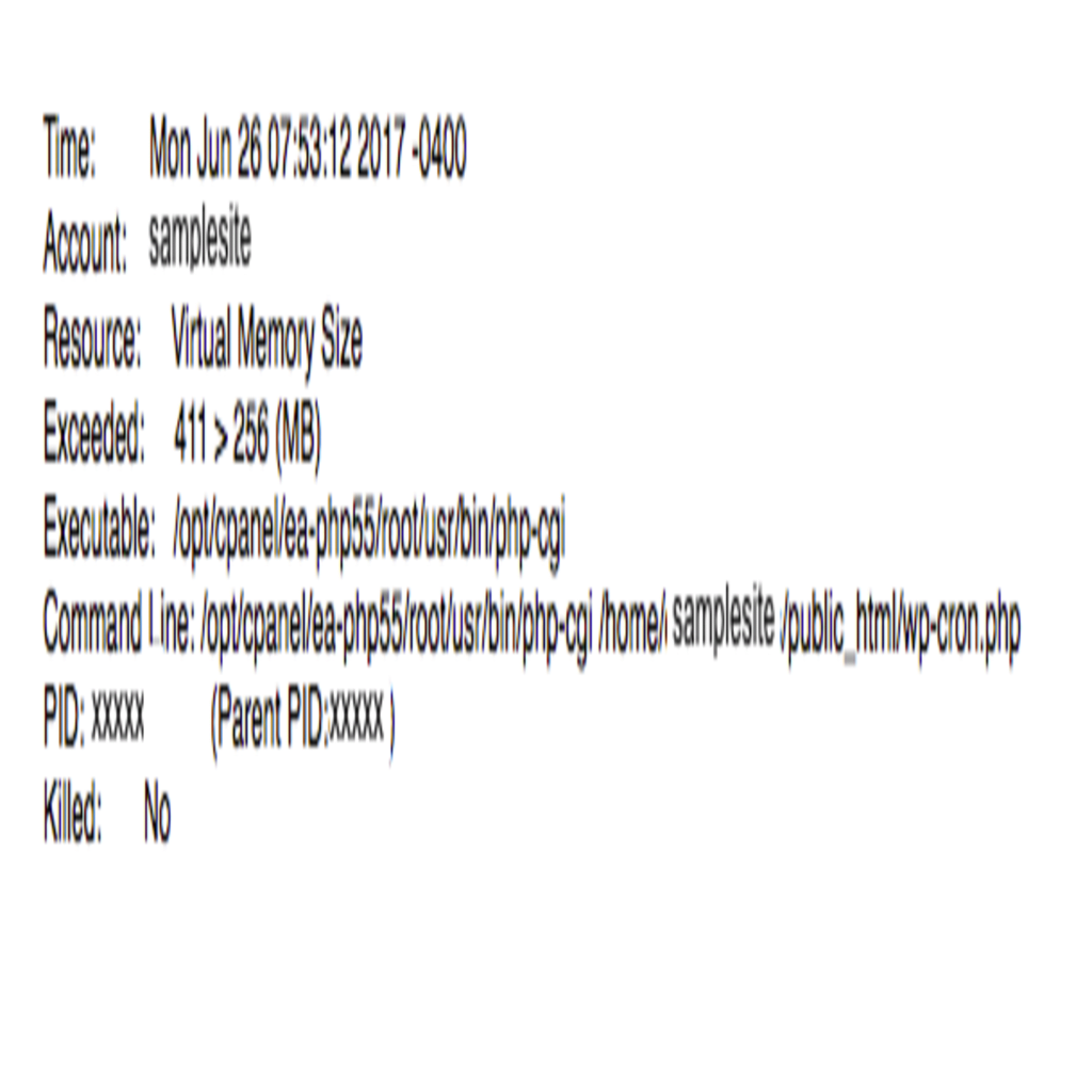 excessive resource email notification