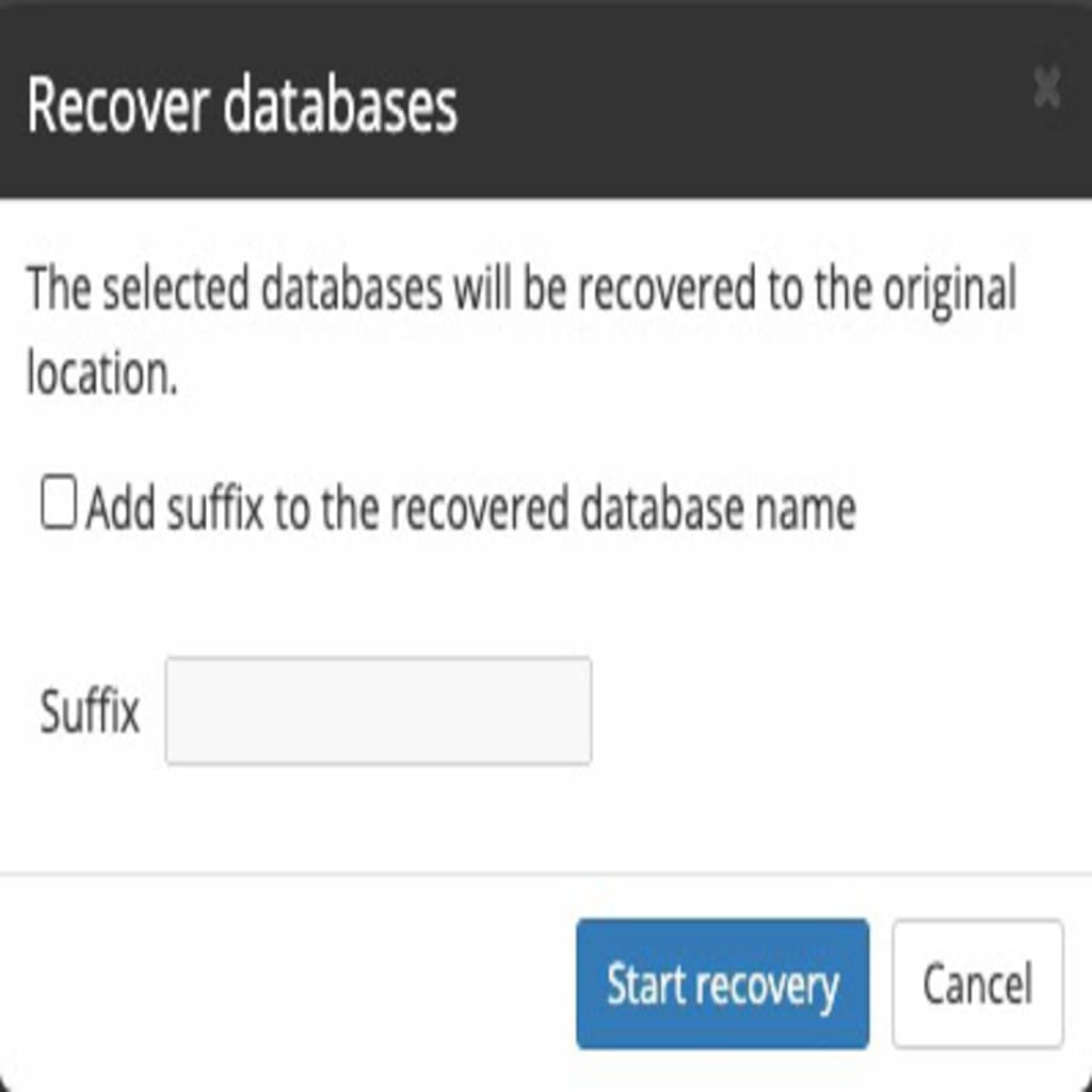 database restoration options