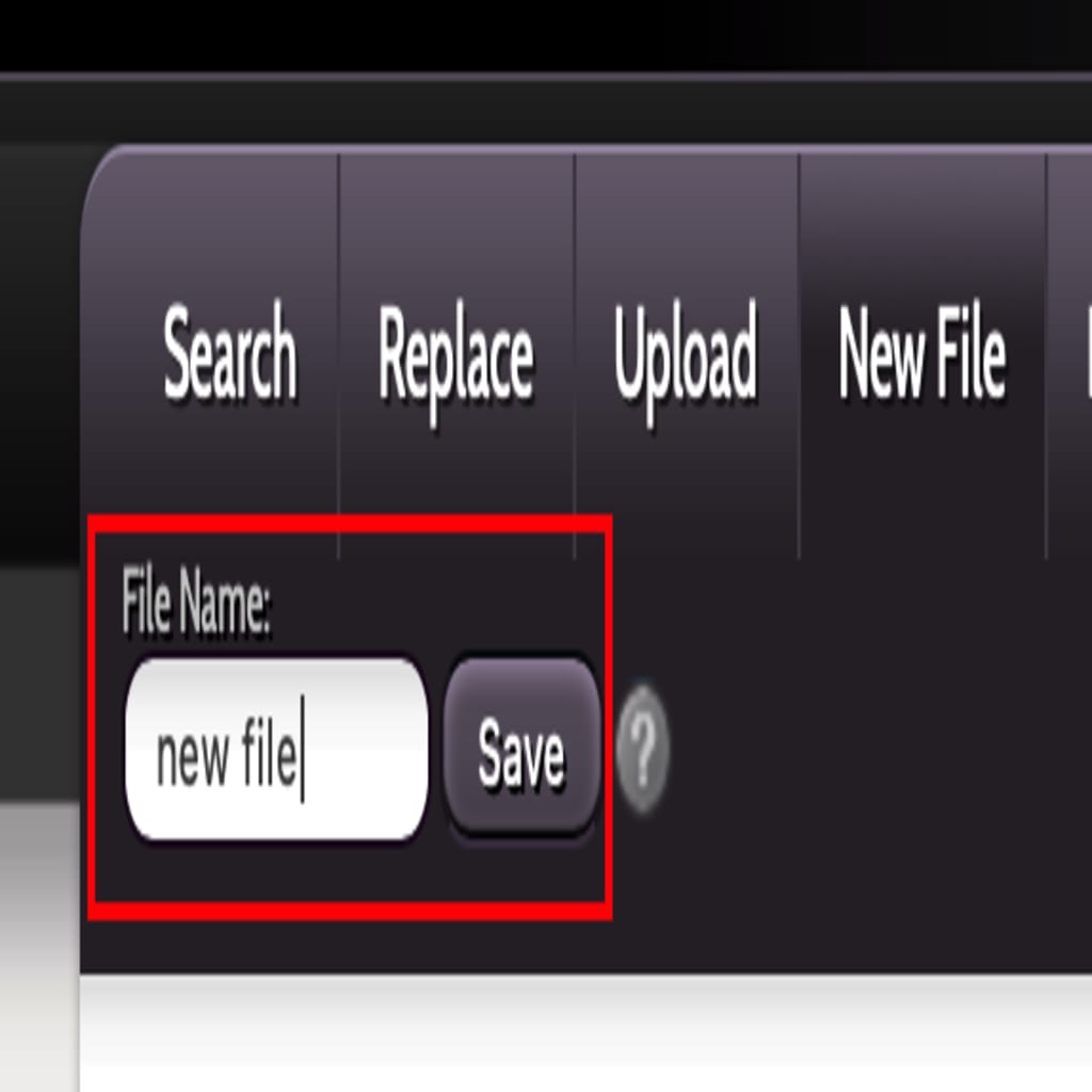 new file name being entered