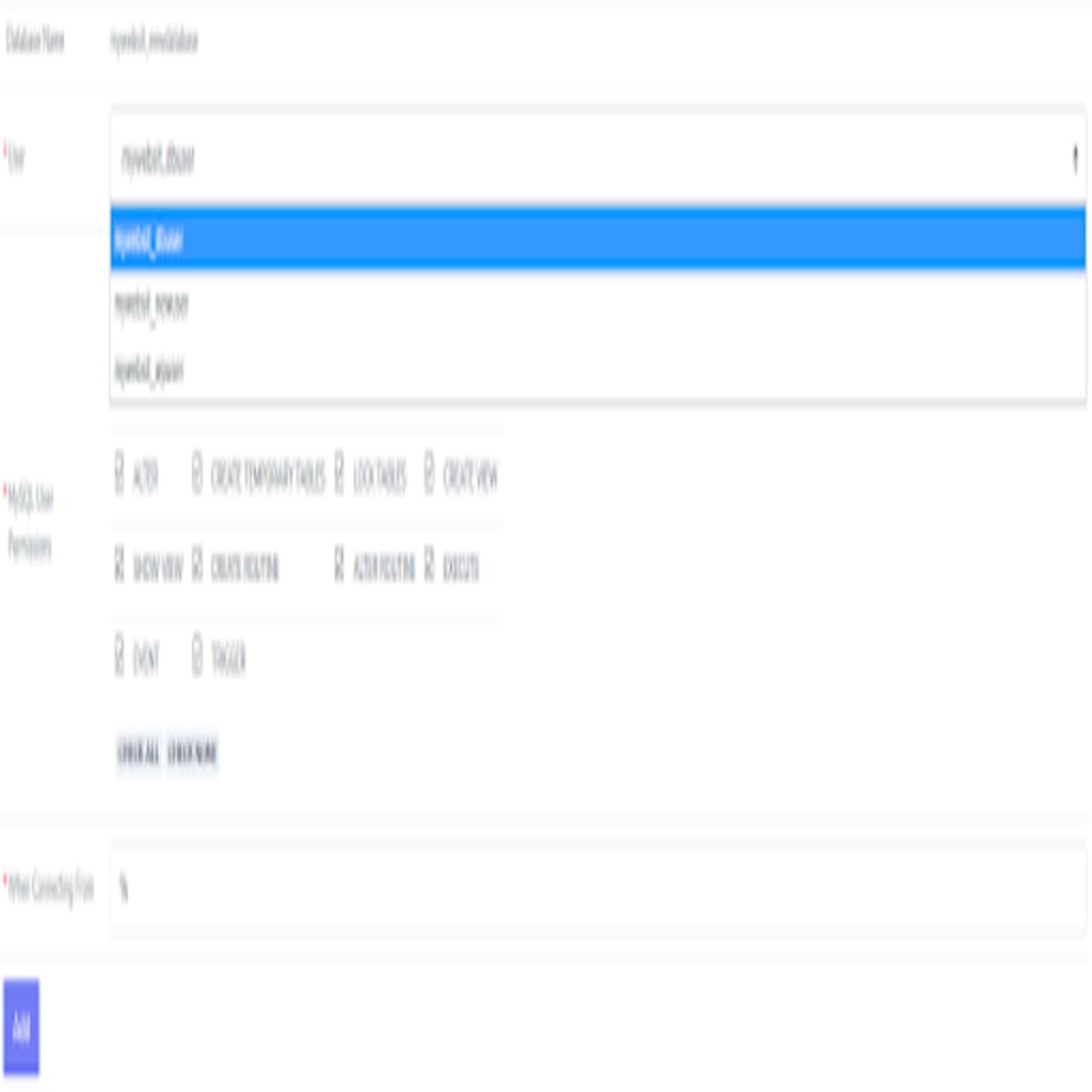 add database user form