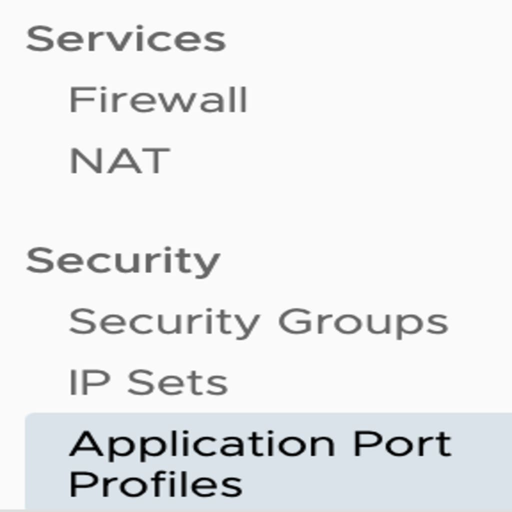 application port profile link highlighted