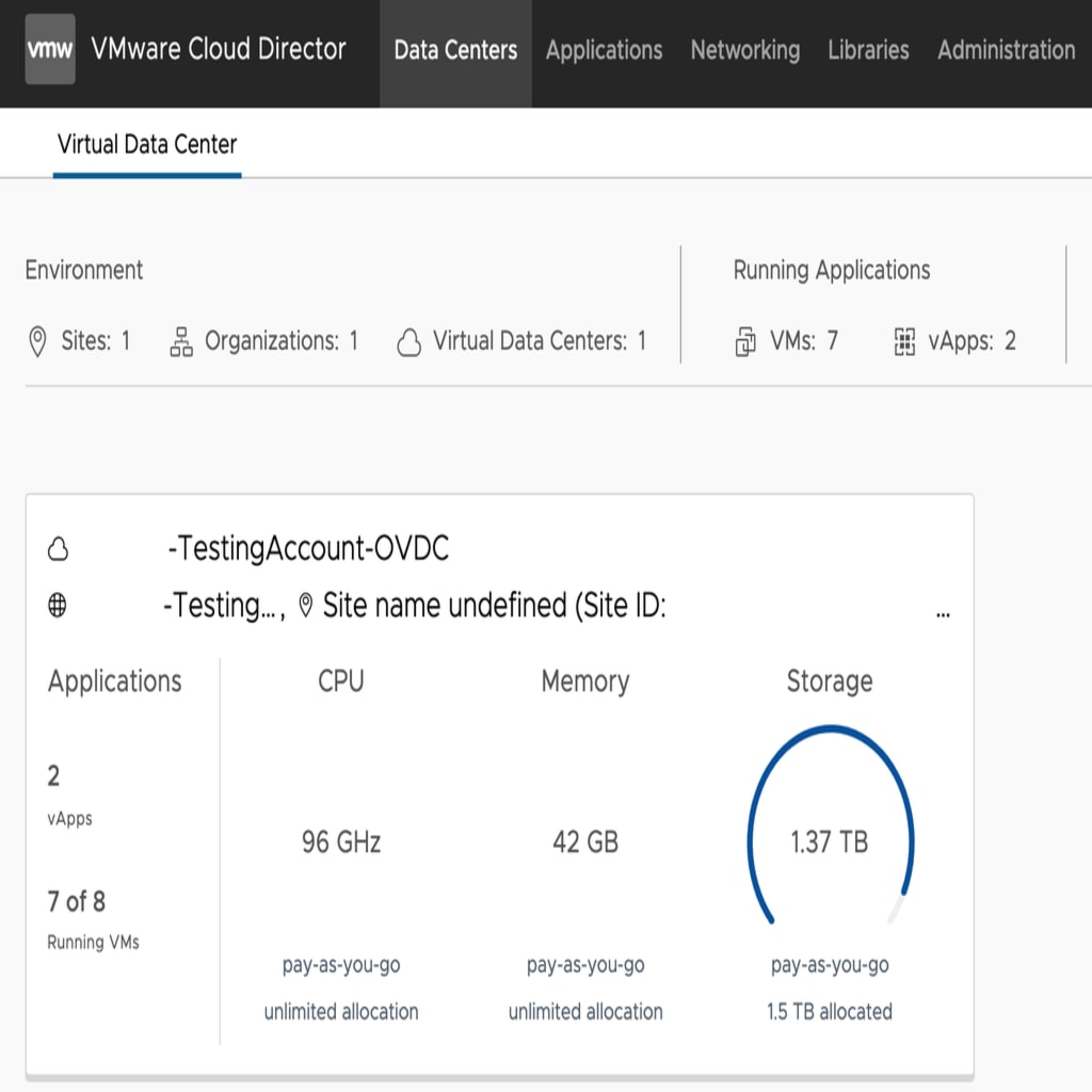 vdc overview page
