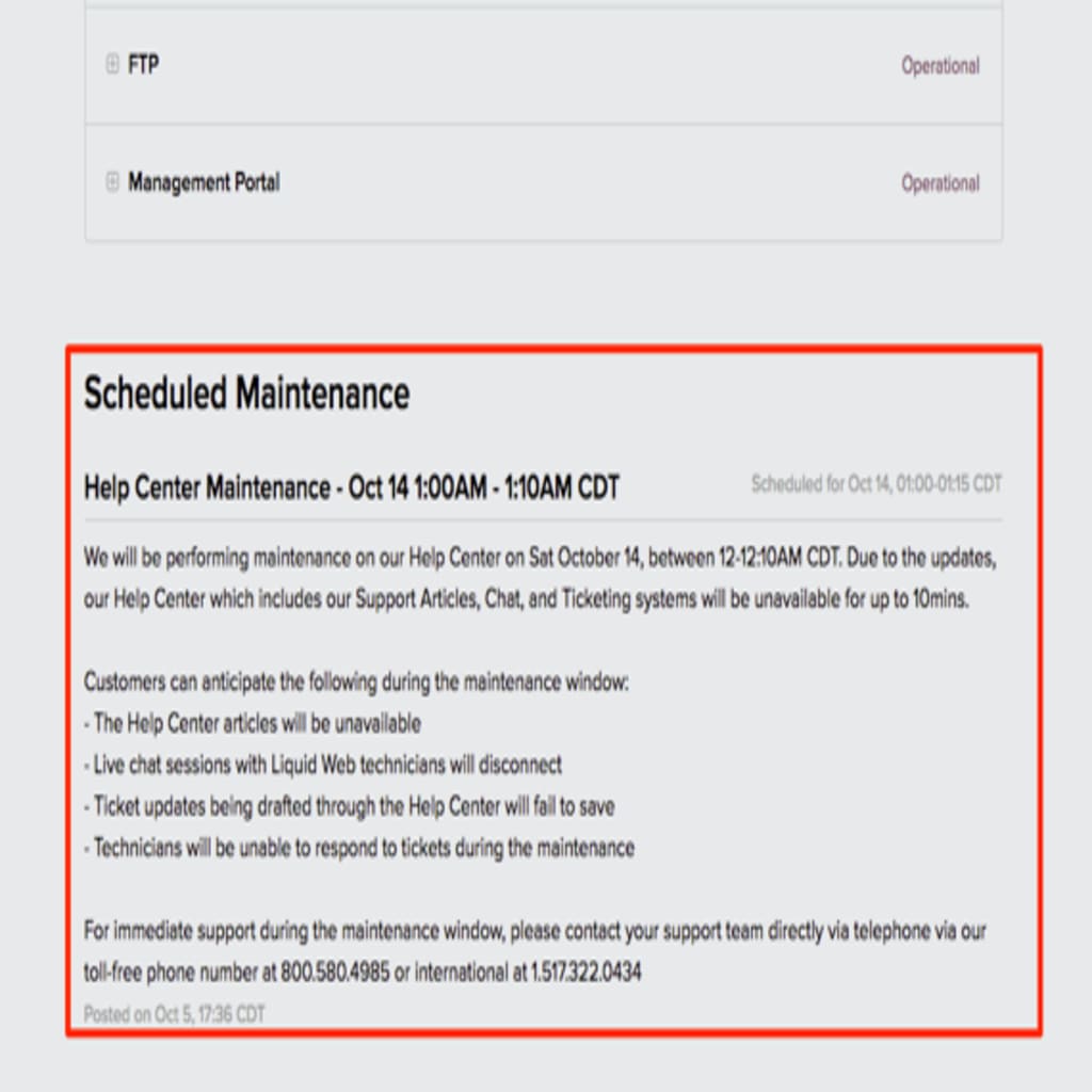 cloud sites updates showing highlighted