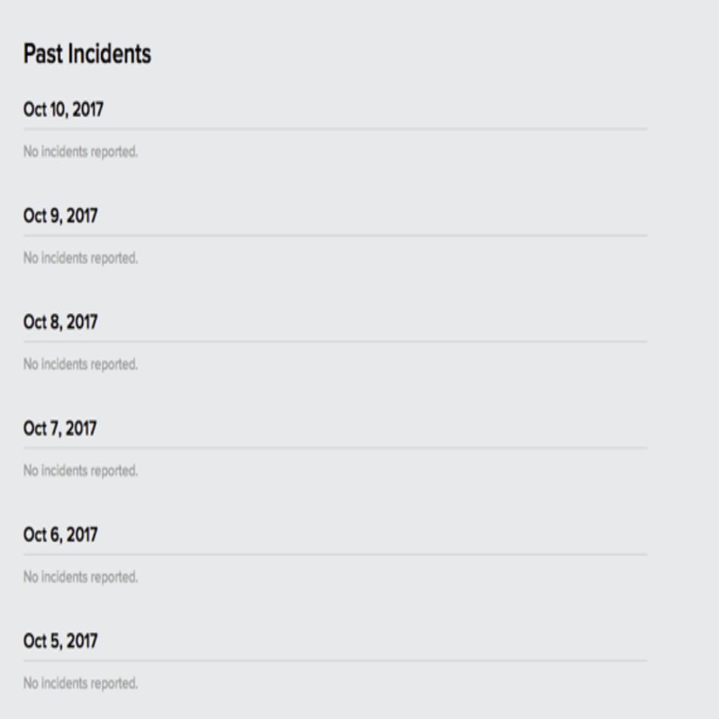 past incidents showing